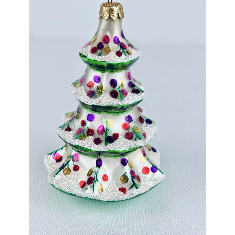 Vintage Christopher Radko Winter Tree Ornament 5
